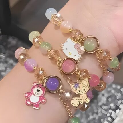 3 Pc, Beautiful Charm Crystals Bracelet