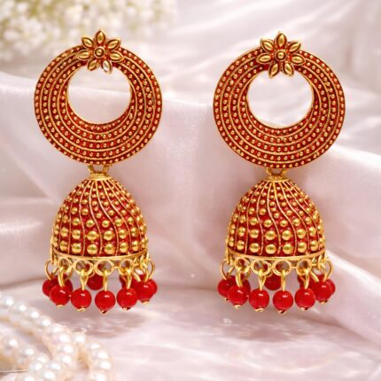 Rani Red Jhumka