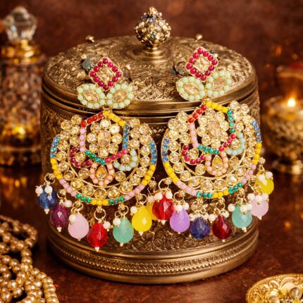Polki Chandbali Earrings