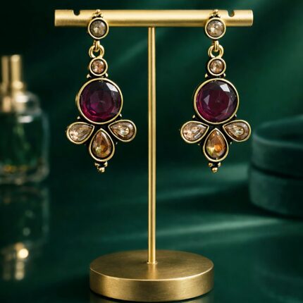 Ruby Glow Drop Earrings