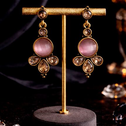 Blush Stone Drop Earrings