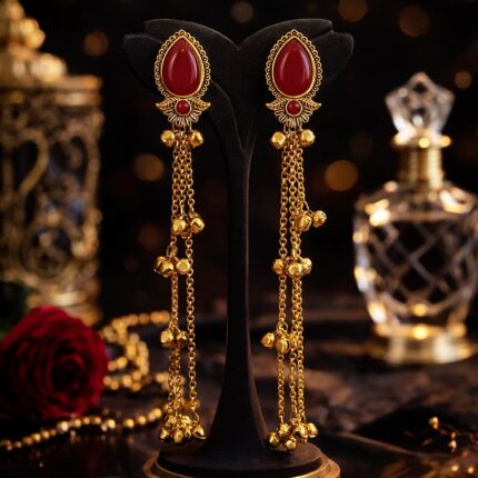 Laal Noor Tassel Earrings