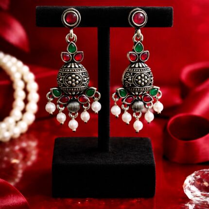 Rajwadi Pearl Jhumkas