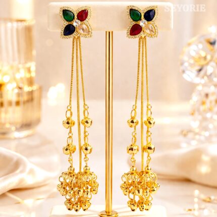 Rang Phool Tassel Earrings