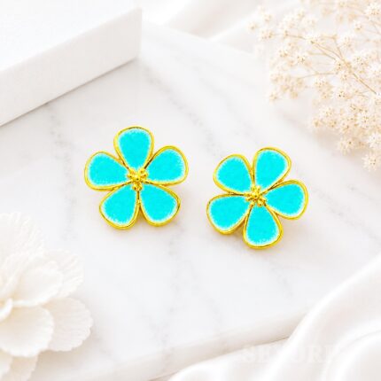 Turquoise Petal Studs