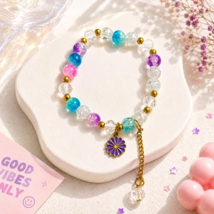 Lavender Bloom Charm Bracelet